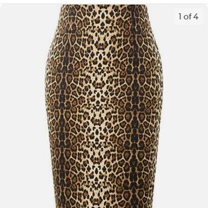Kate Kasin Small Leopard Skirt NEW